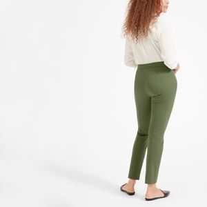 Everlane size 4 side-zip stretch cotton work pant, dark green